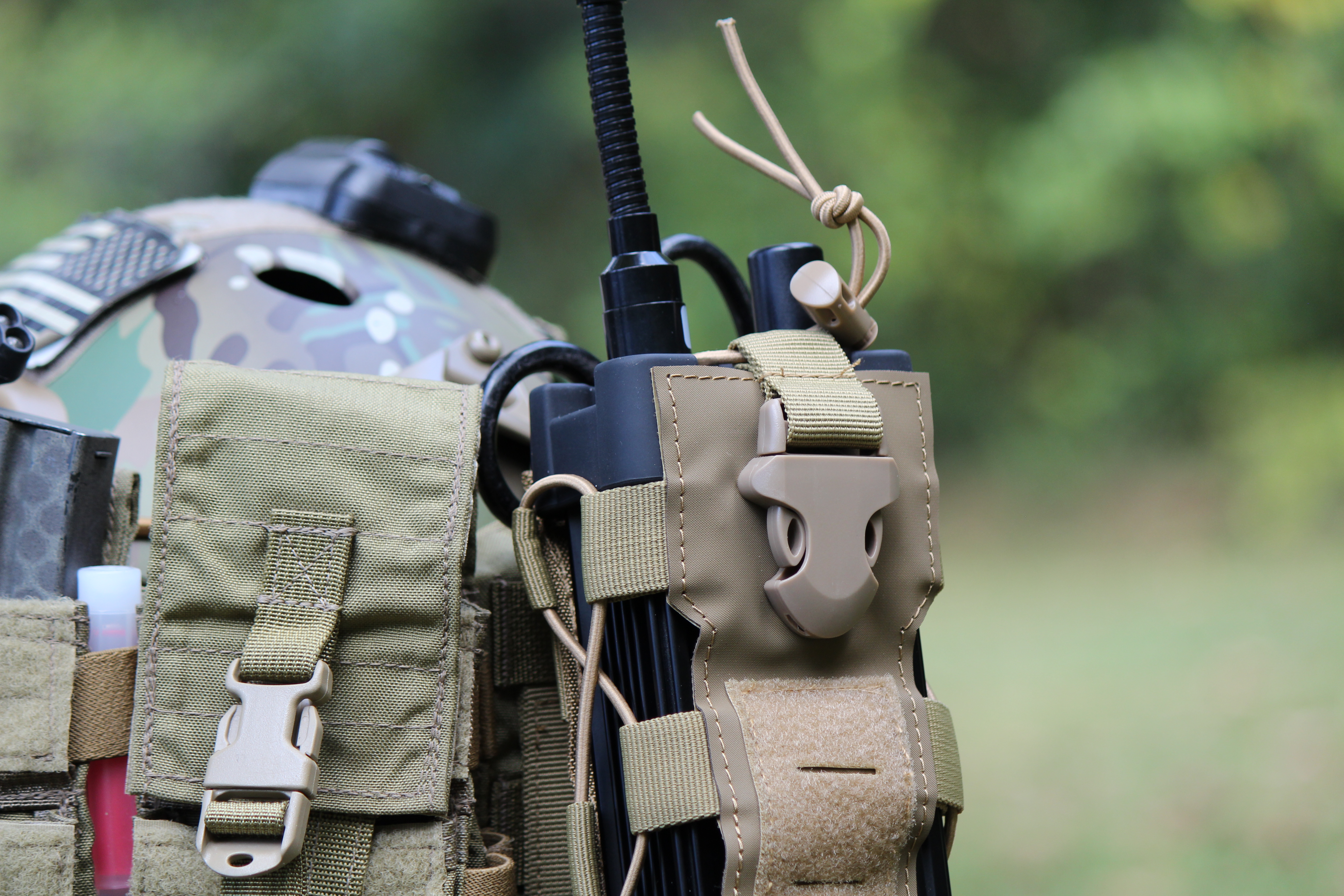 RM-1 in MOLLE radio pouch on tactical kit